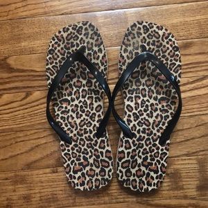 Cheetah flip flops